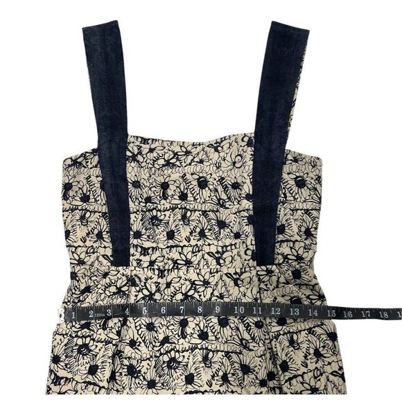 Adam Lippes Linen-Cotton Jacquard Sheath Dress - New w Tags ! Beige & Navy Flora - Picture 9 of 13